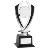 SILVER/BLACK 'DIAMOND' HOLDER ON BASE (2in CENTRE) - 8.25in
